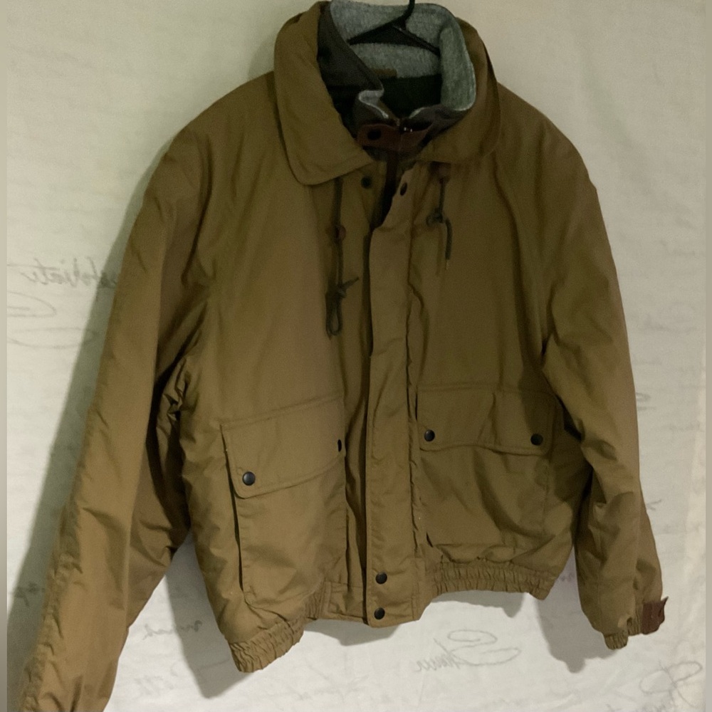 Vintage McGregor men's bomber jacket in beige or khaki cotton blend